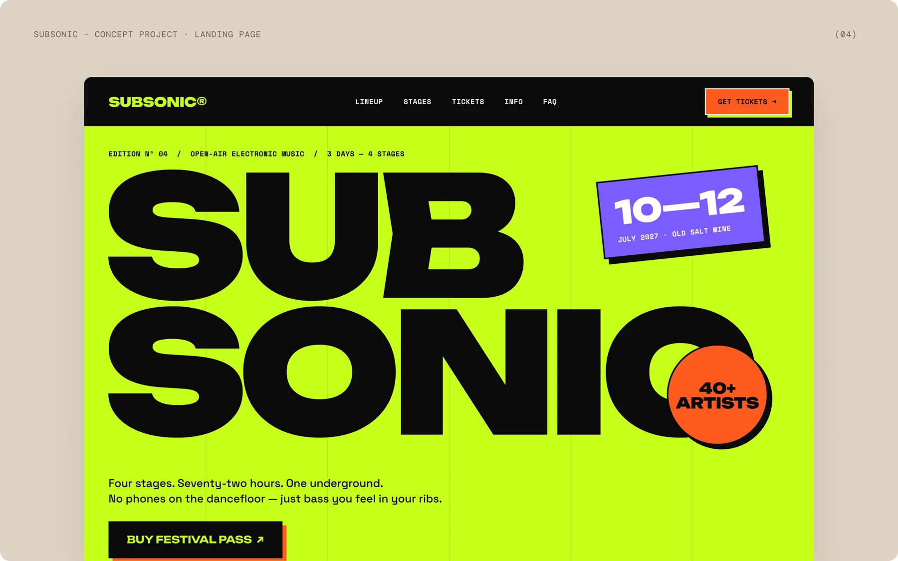 Subsonic landing page hero