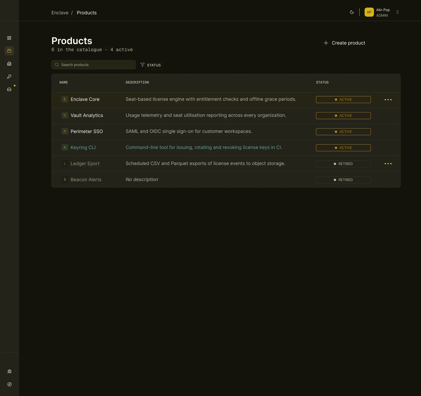 Enclave products, dark mode
