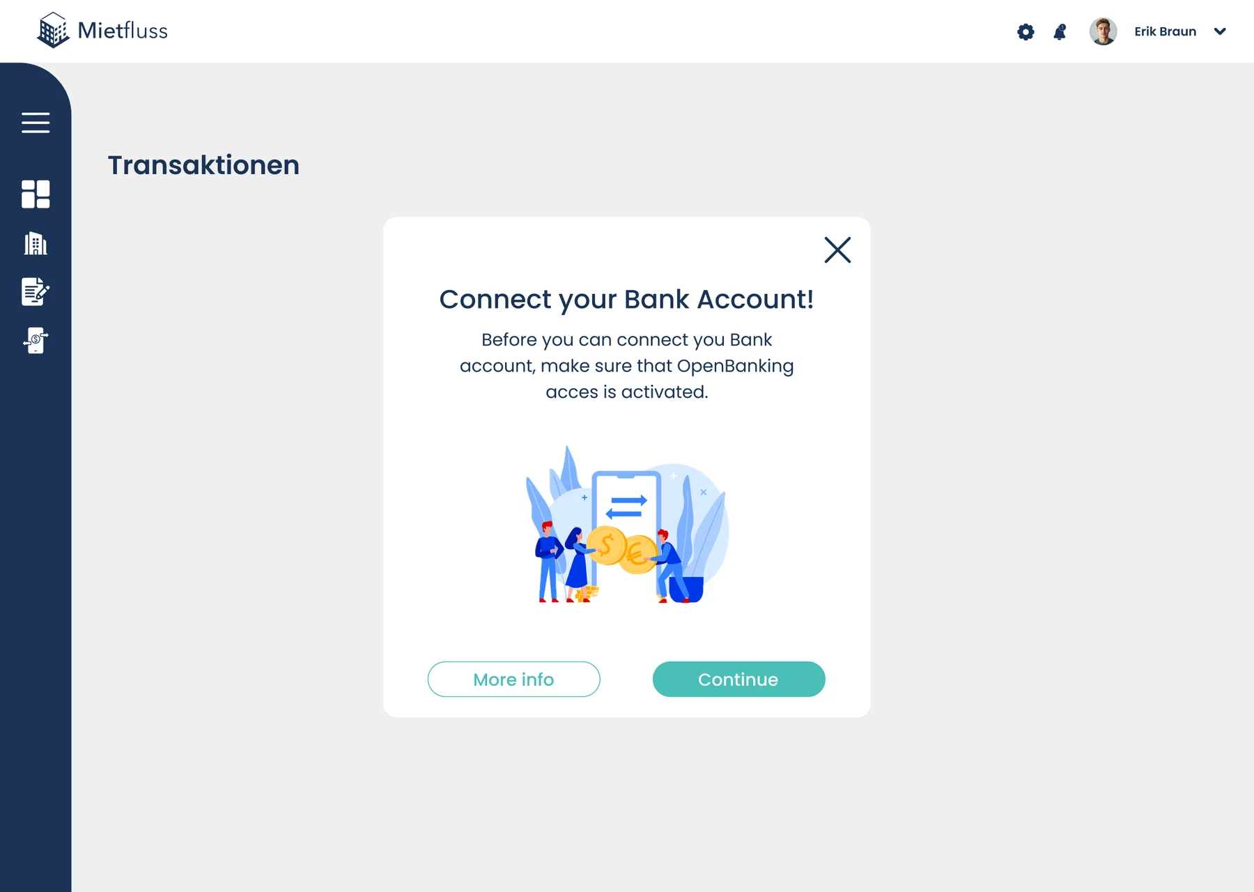 Mietfluss — Bank Account connection