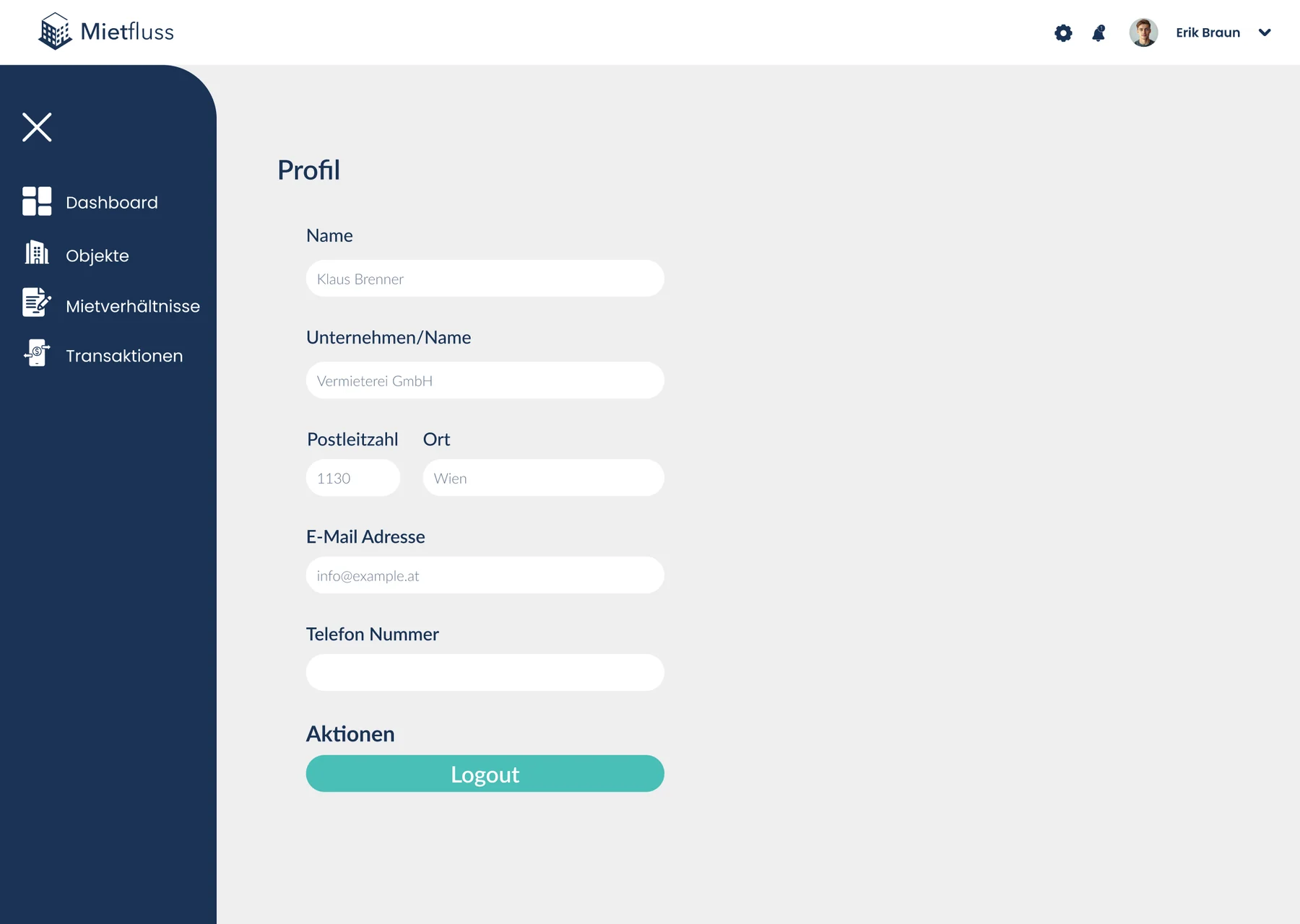 Mietfluss — Profile & Settings