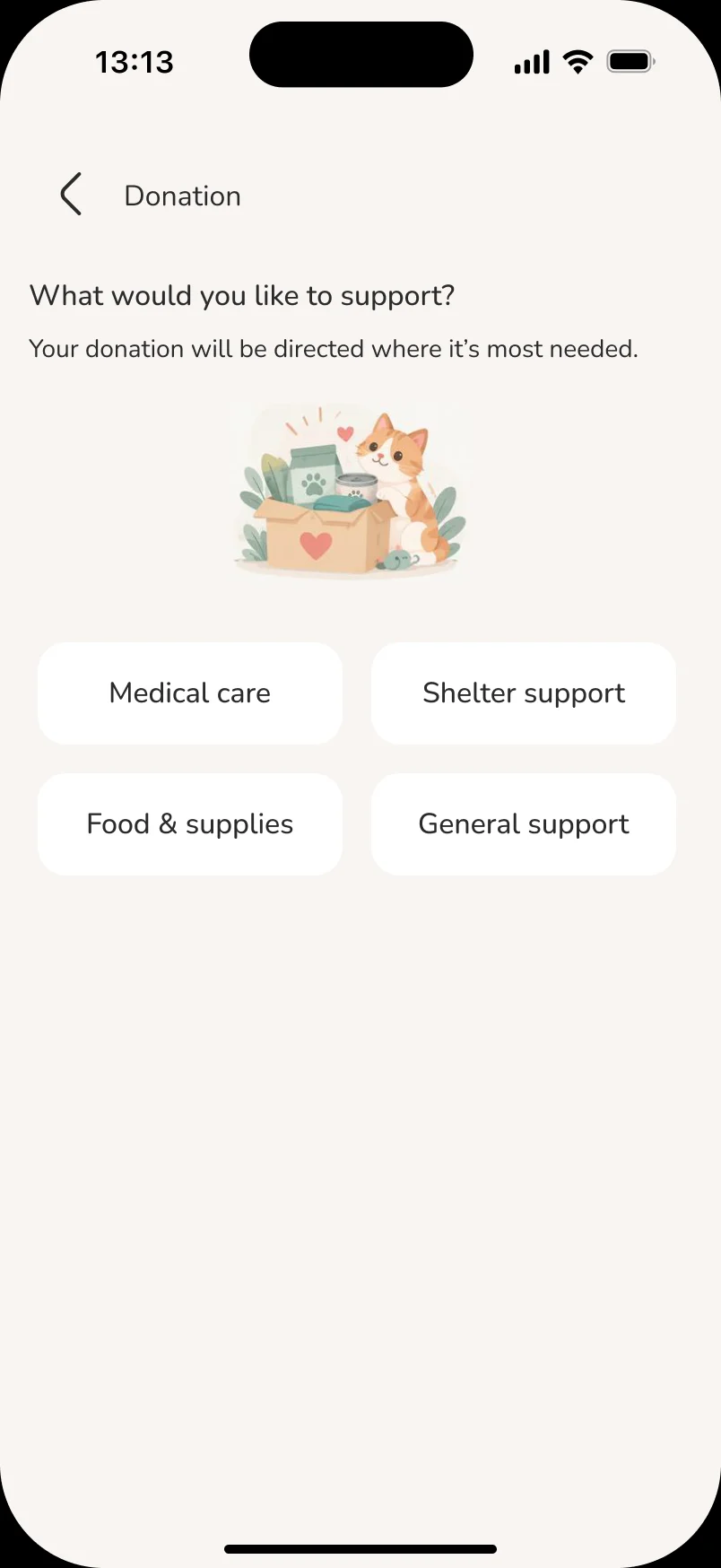 ResQ Donation — support type