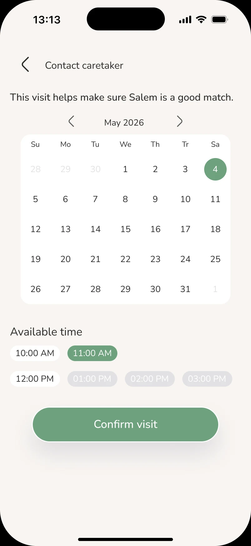 ResQ — Schedule visit